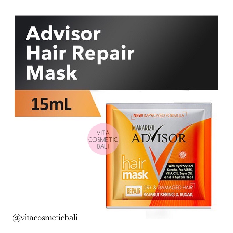 Makarizo Advisor Hair Repair Mask / Hair Mask / Masker Rambut / Hair Spa Sachet 15 ml