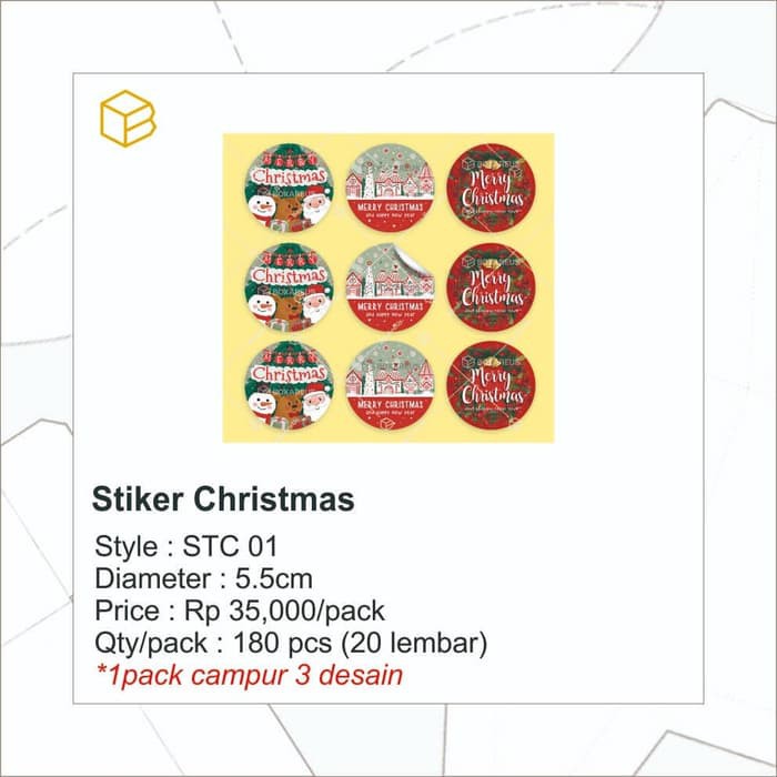 

Promo STC01 - Sticker Christmas/Stiker Natal/Souvenir/Hiasan/Kertas tempel Diskon