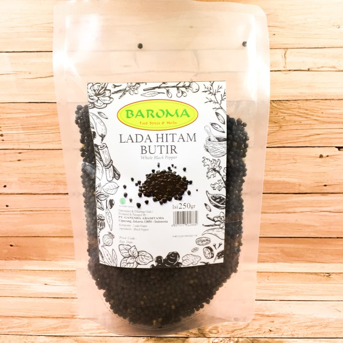 

Lada Hitam Butir / Whole Black Pepper 250gr - Baroma Bumbu Rempah