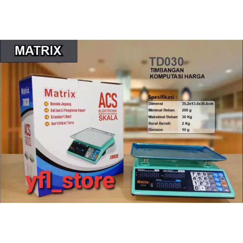 TIMBANGAN KOMPUTASI HARGA MERK MATRIX TYPE TD030