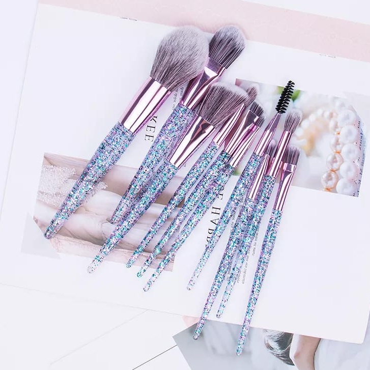 Makeup Brush Set 10 Pcs / Brush Powder Brush Eyeshadow / Bedak / Blush On / Highlighter / Foundation / Blending Brush Kuas Makeup