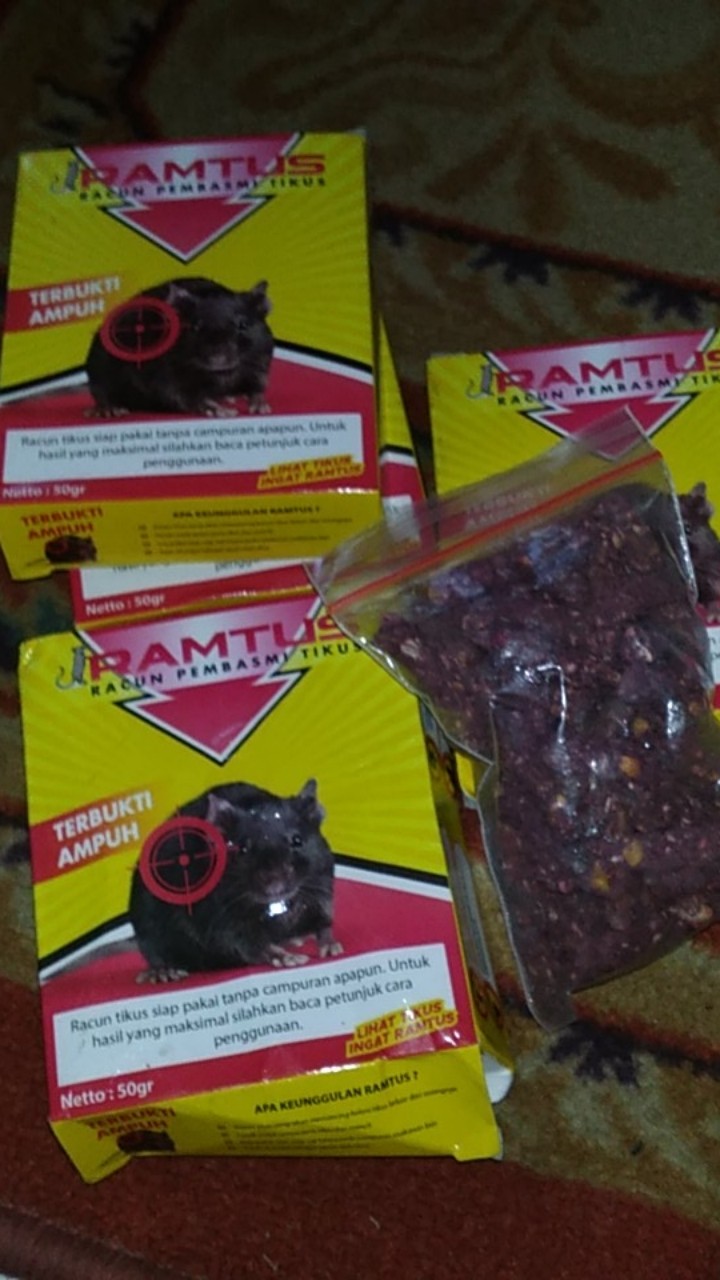 Ramtus Obat Racun Tikus Langsung Mati Kering Tidak Bau Sangat Ampuh Racun Pembasmi Tikus 12 Pack