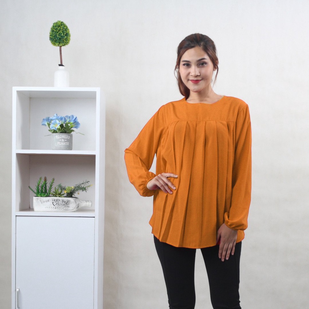 BLOUSE AYRA TOP KUNING MUSTARD ATASAN WANITA
