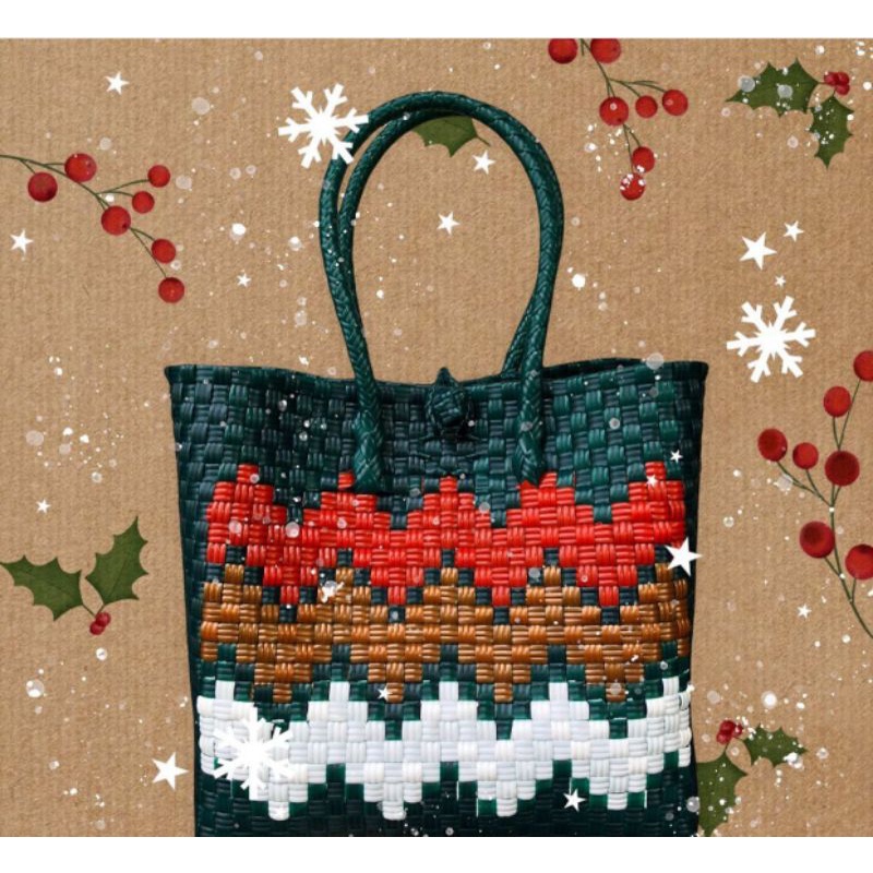 TAS ANYAM JALI EDISI NATAL MOTIF & WARNA BISA CUSTOM