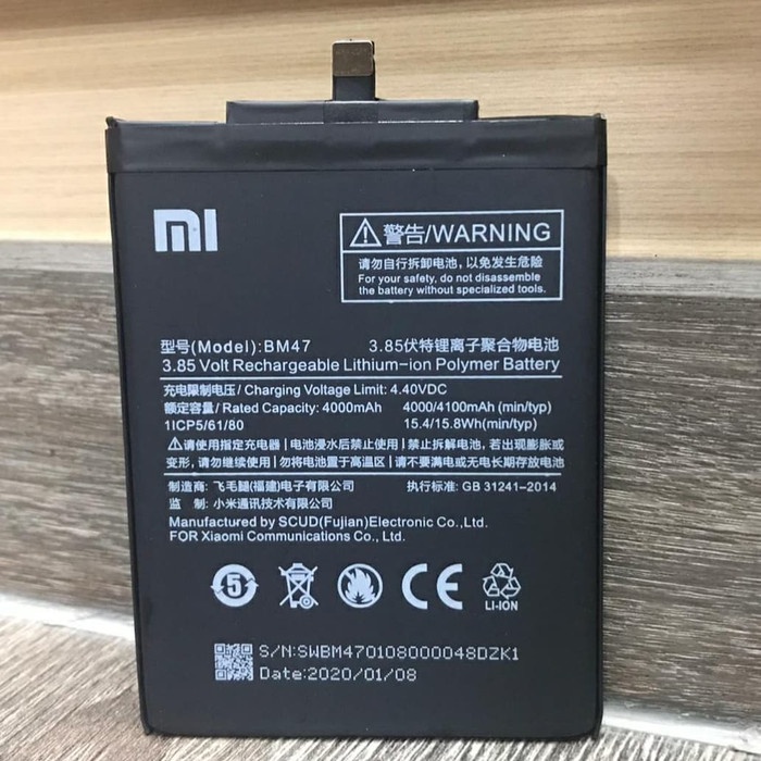 Battery XIAOMI Redmi 3 3S 3PRO 4X Batre Xiaomi BM47 Baterai Xiaomi Redmi 4x Redmi 3 / 3S 3pro BM 47 Original 99,9