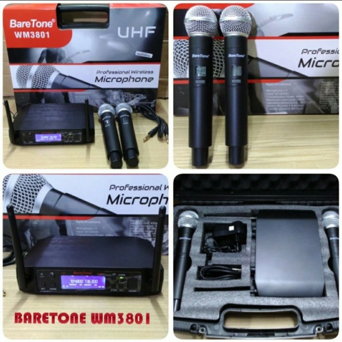 Mic wireless baretone wm3801multi frequency wm 3801 handle microphone