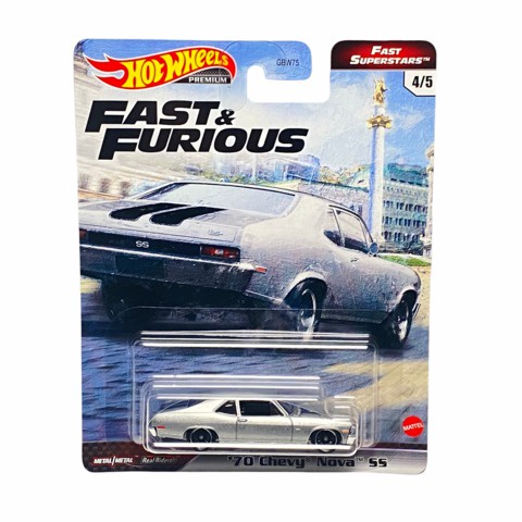 Diecast Hot Wheels 70 CHEVY NOVA SS Silver Grey Abu HW FNF Fast and Furious Superstars Hotwheels Premium Car Retro Mobil Mainan Anak