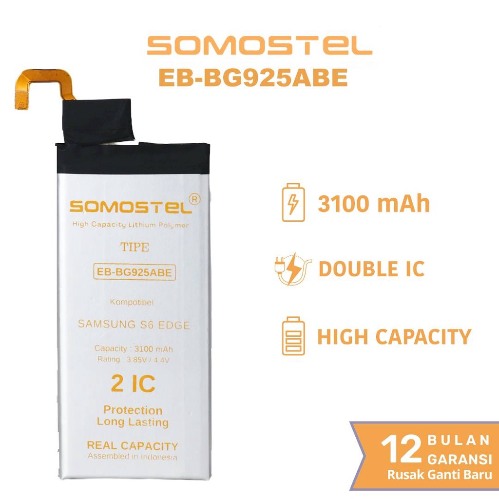 Somostel - EB BG925ABE Samsung S6 Edge Batre Batrai Baterai