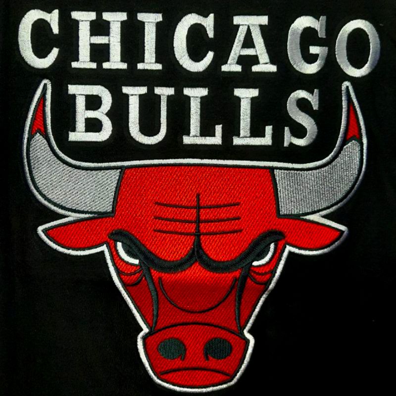 KAOS PENDEK CHICAGO BULLS LOGO BORDIR MIRROR FULL TAG