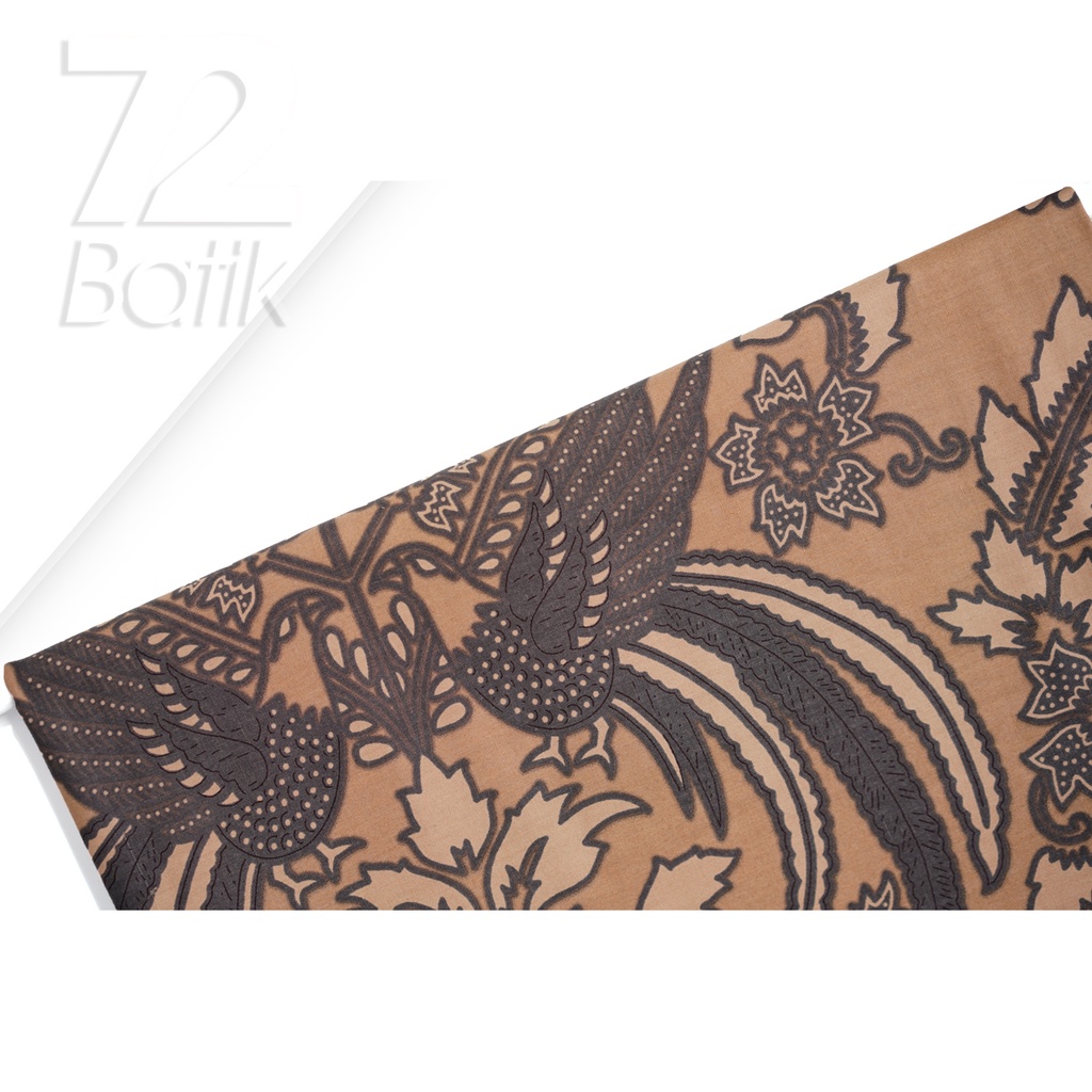 BAHAN BATIK PREMIUM Katun Motif Burung Cokrominoto Warna Cream 722163 Cap 72 Jarik Jarit Samping Kebat Panjang Batik Katun Modern Premium Bahan Seragam Batik Pernikahan Kantor Keluarga Murah Kamen Jadi Batik Bali Lembaran