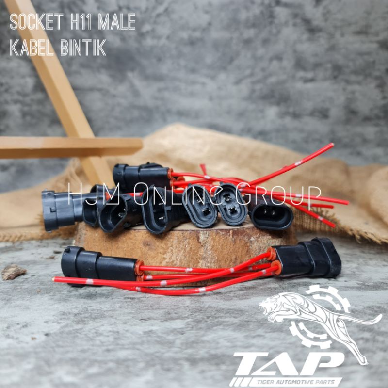 SOCKET BOHLAM H11 HB3 HB4 MALE - SOKET LAMPU COWOK LAKI KABEL BINTIK