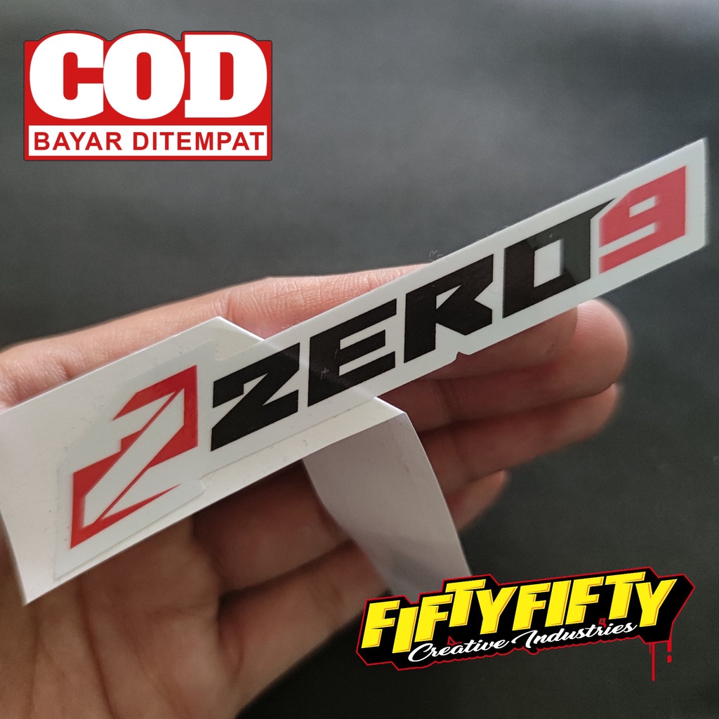 Stiker Print Cut ZERO NINE Stiker Printing Laminasi Glossy Tahan Air Stiker Motor Mobil Helm Sudah Membentuk Pola Desain