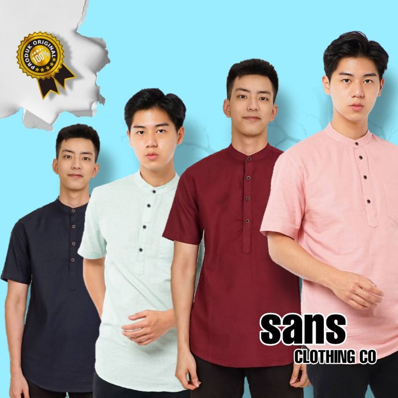 Kemeja Koko Shanghai Lengan Pendek BEST SELLER | Kemeja Koko Shanghai Pria E-1424 ORIGINAL Sans Clot