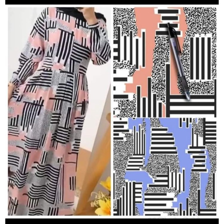 GAMIS KATUN MOTIF GARIS