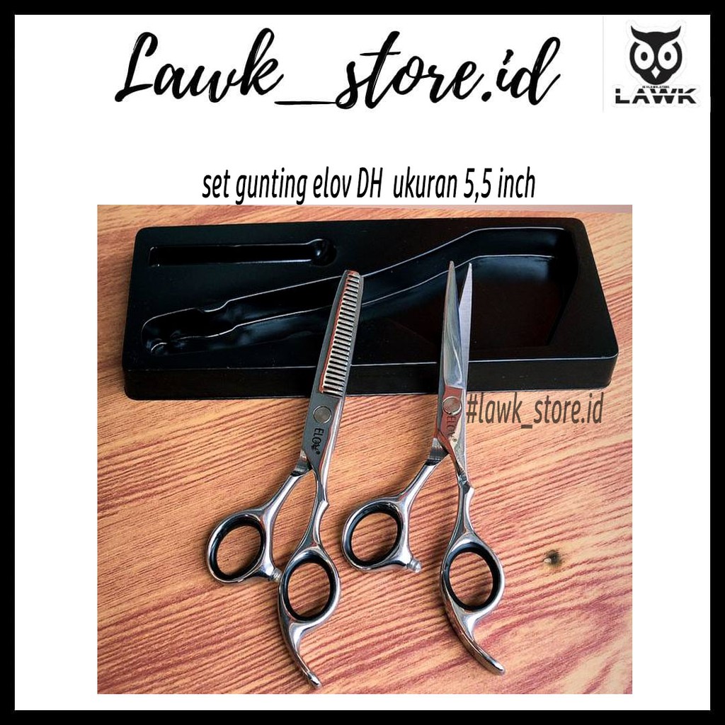 Set Gunting BarberShop Elov Dh 5,5 Inch / Gunting Potong Rambut / Gunting Sasak