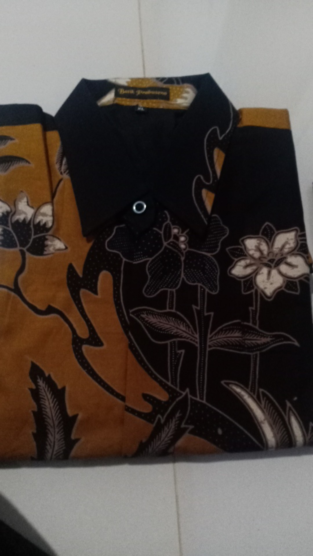 Sandya Kemeja Batik Pria Lengan Panjang Slimfit Katun Printing Hem Baju Seragam Kantor Modern