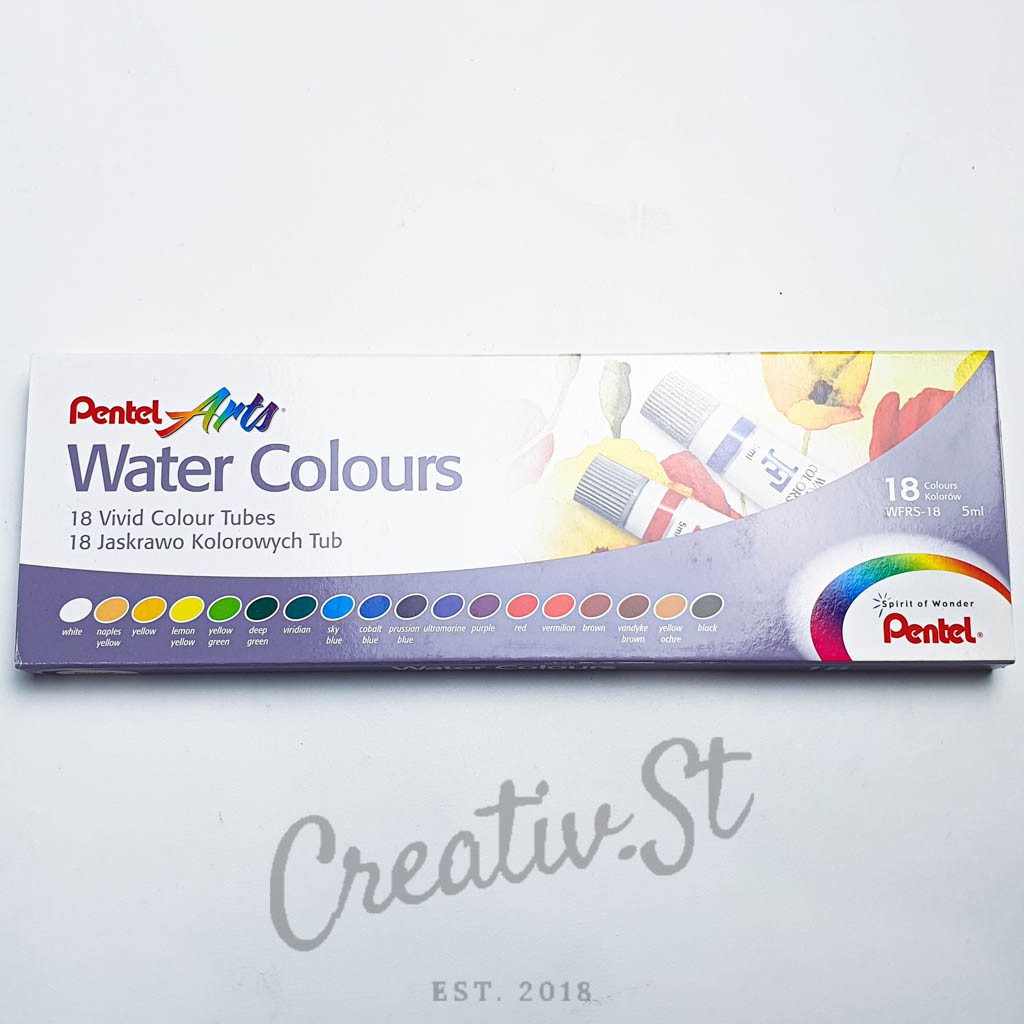 

PENTEL Cat Air Water Color 18 Warna Set Paint Lukis Watercolor