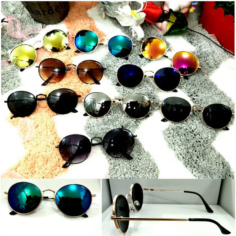 Kacamata Hitam Colorful Unisex Pria wanita Bulat Boboho Gaya Korean Trend Santai Cassual Suglasses