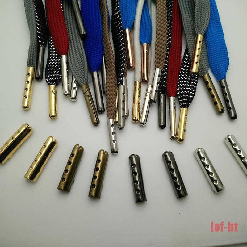 Lof-Bt 10pcs Aglet Metal Pengganti Ujung Tali Sepatu Diy