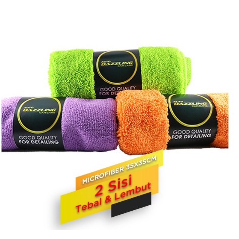 (TERLARIS) AUTODAZZLING LAP MICROFIBER TEBAL DAN LEMBUT 2 SISI BERBEDA COCOK UNTUK DETAILING BISA COD