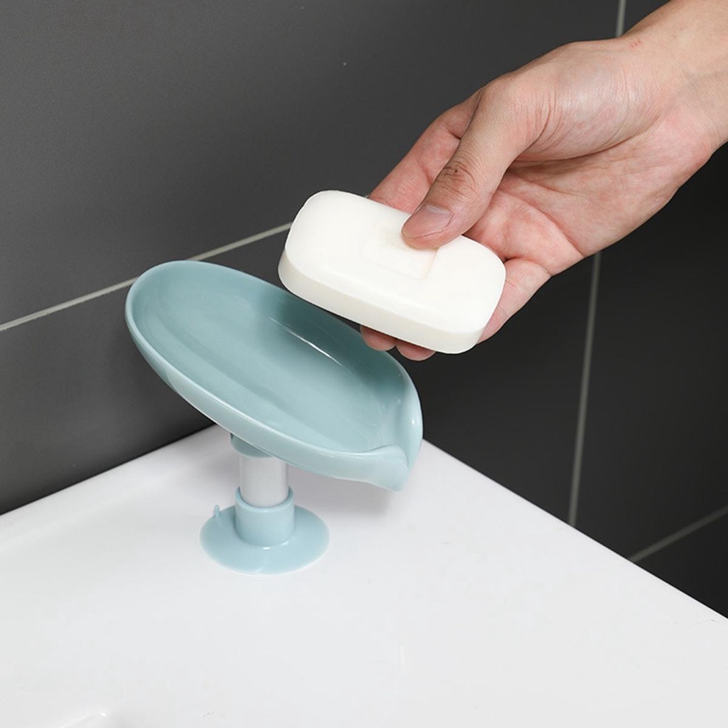 [Elegan] Sabun Cuci Piring Wastafel Dapur Berbentuk Daun Nampan Penyimpanan Mudah Bersih Self-draining Soap Box