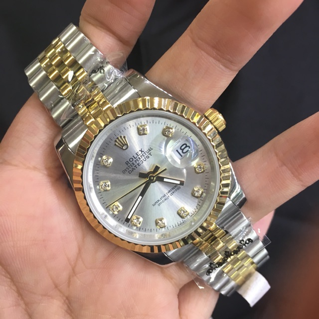 JAM TANGAN ROLEX DATE JUST AUTOMATIC PLAT PUTIH