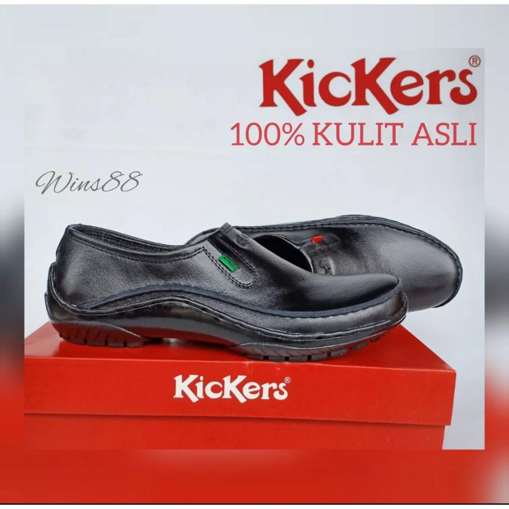 KICKERS072 - SEPATU PANTOFEL PRIA KICKERS KULIT SAPI ASLI 100%