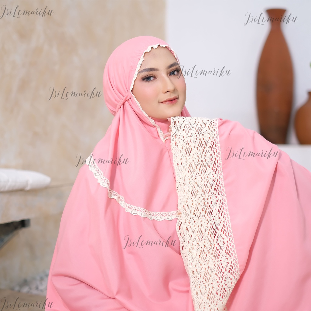 IsiLemariku - Mukena Katun Polos Premium Renda Bali Jumbo Dewasa