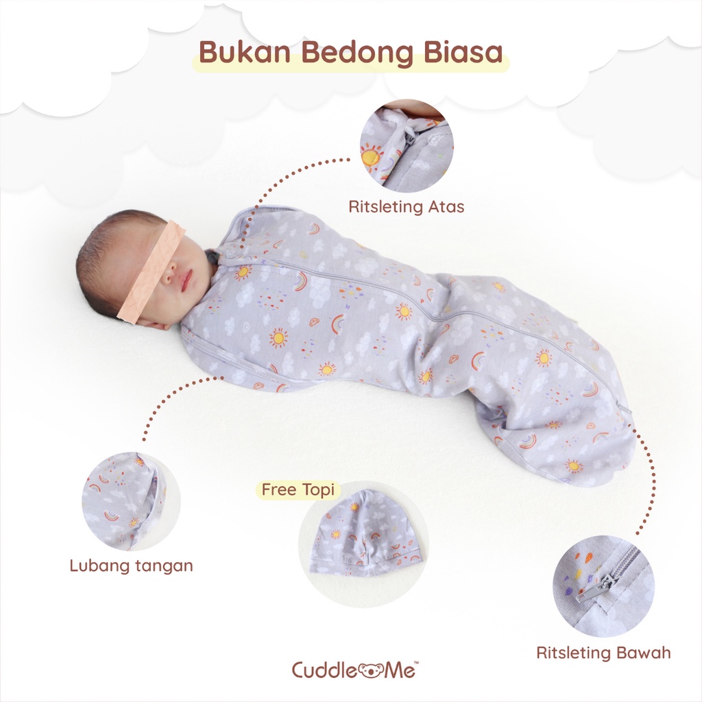 Bedong Instan Bayi Newborn CuddleMe Hybrid SwaddlePod Ergonomis Praktis Nyaman SNI