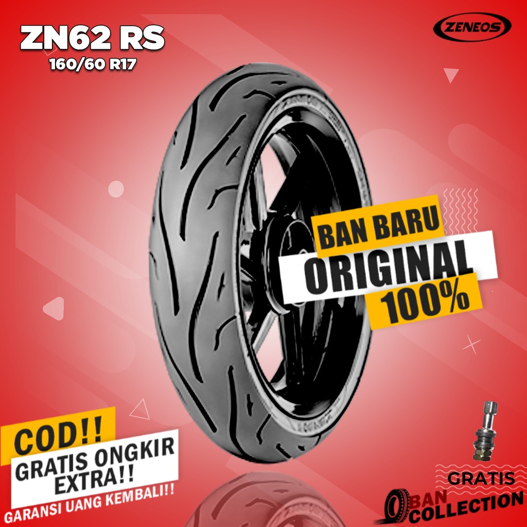 Ban Motor MOGE (Motor Batangan) // ZENEOS ZN62 RACING SPORT 160/60 Ring 17 Tubeless ban motor tubles