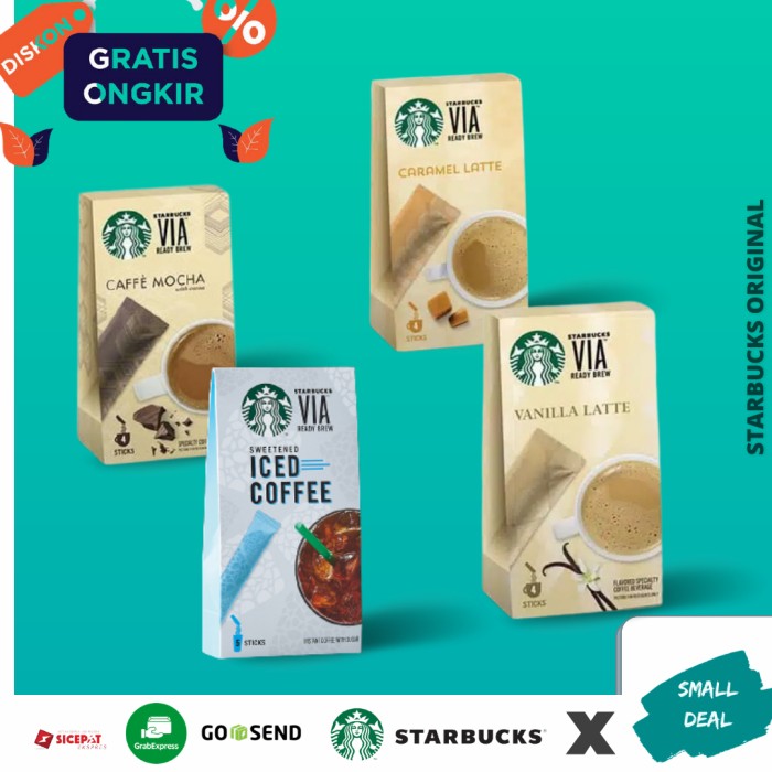 

MURAH STARBUCKS VIA Instant Coffee Kopi Susu Bubuk Cappucino Latte Original - Vanilla