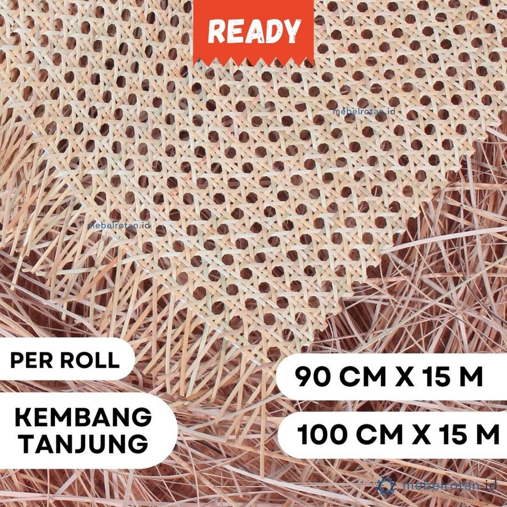 Anyaman Rotan Lembaran | Webbing Kembang Tanjung 90 100 cm | Per Roll
