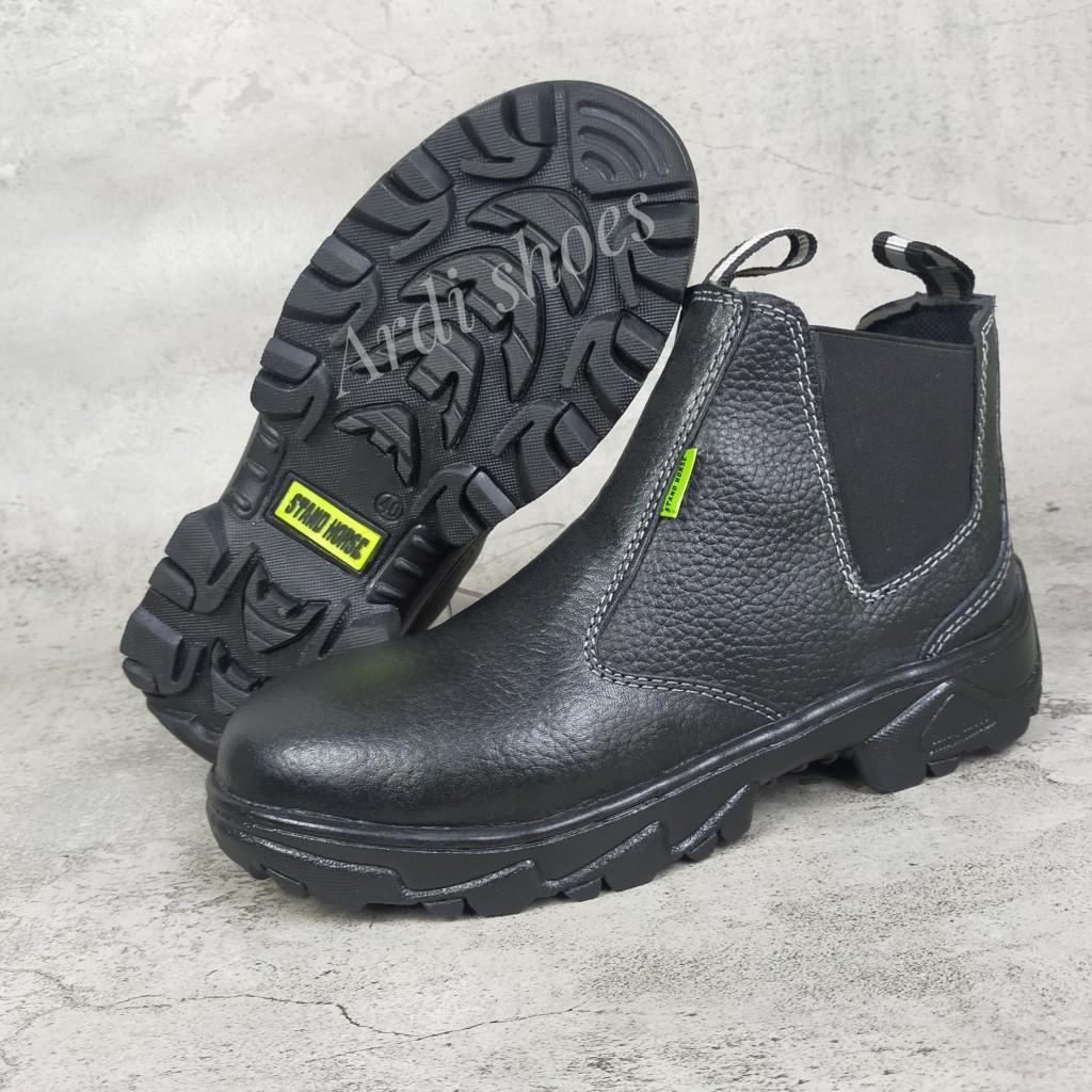 Sepatu Safety Boots Pria Kulit Sapi Asli Septi Ujung Besi Sepatu Sefty Cowok Sefti Proyek