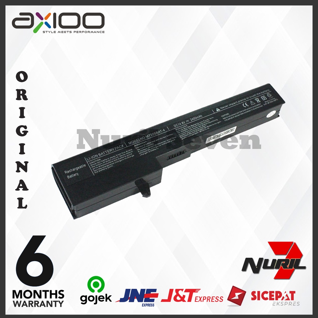 Original Baterai Laptop AXIOO MLC 12 Inch / M72X M73X M720 M72SR M73SR M720BAT M720BAT-4