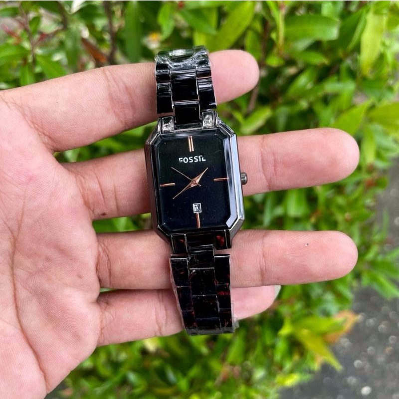 Cod - Jam Tangan Wanita Persegi Tanggal Aktif New Strap Rantai Stainlees Steel | Jam Tangan Fashion Korea Kekinian |  Tahan Air Dan Murah | Jam Tangan Wanita Realpick | Jam Tangan Wanita Terbaru Analog Quart Bisa Bayar Di Rumah