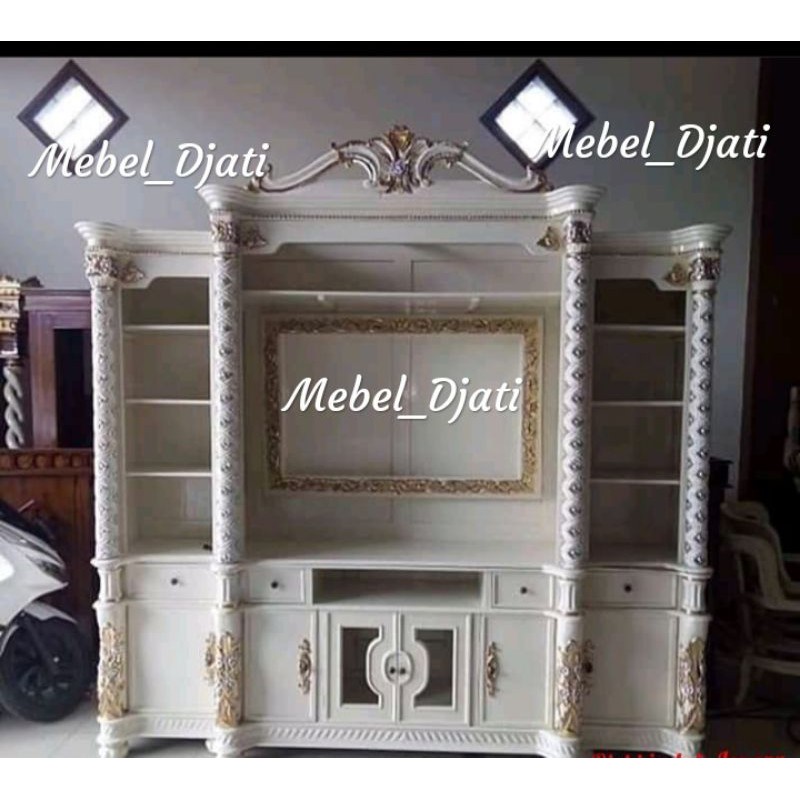 BufetTv meja Tv lemari tv jati duco ukiran emas jepara