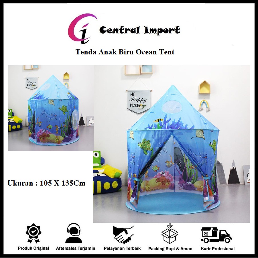 Tenda Anak Model Ocean Tent - Tenda Anak Rumah Ocean Tent Biru - Import