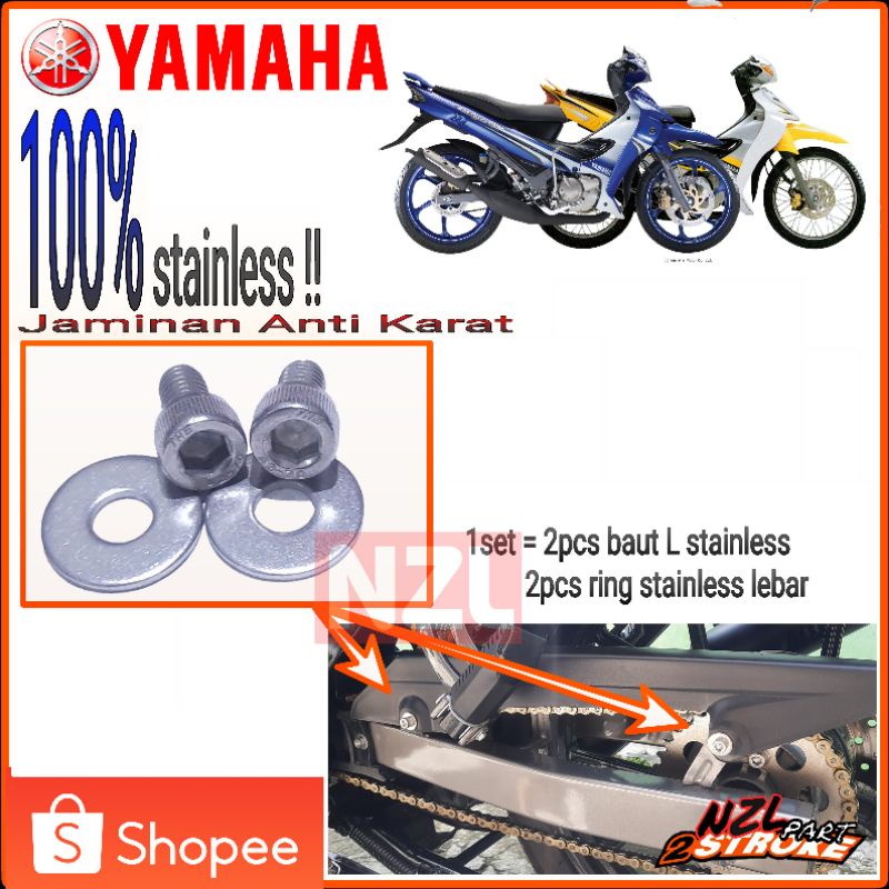 baut L stainless stainlis cover keteng tutup rantai  yamaha 125z 125zr 125 z 125 zr stainless stainl