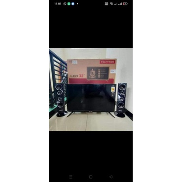tv led polytron 32in + speaker tower