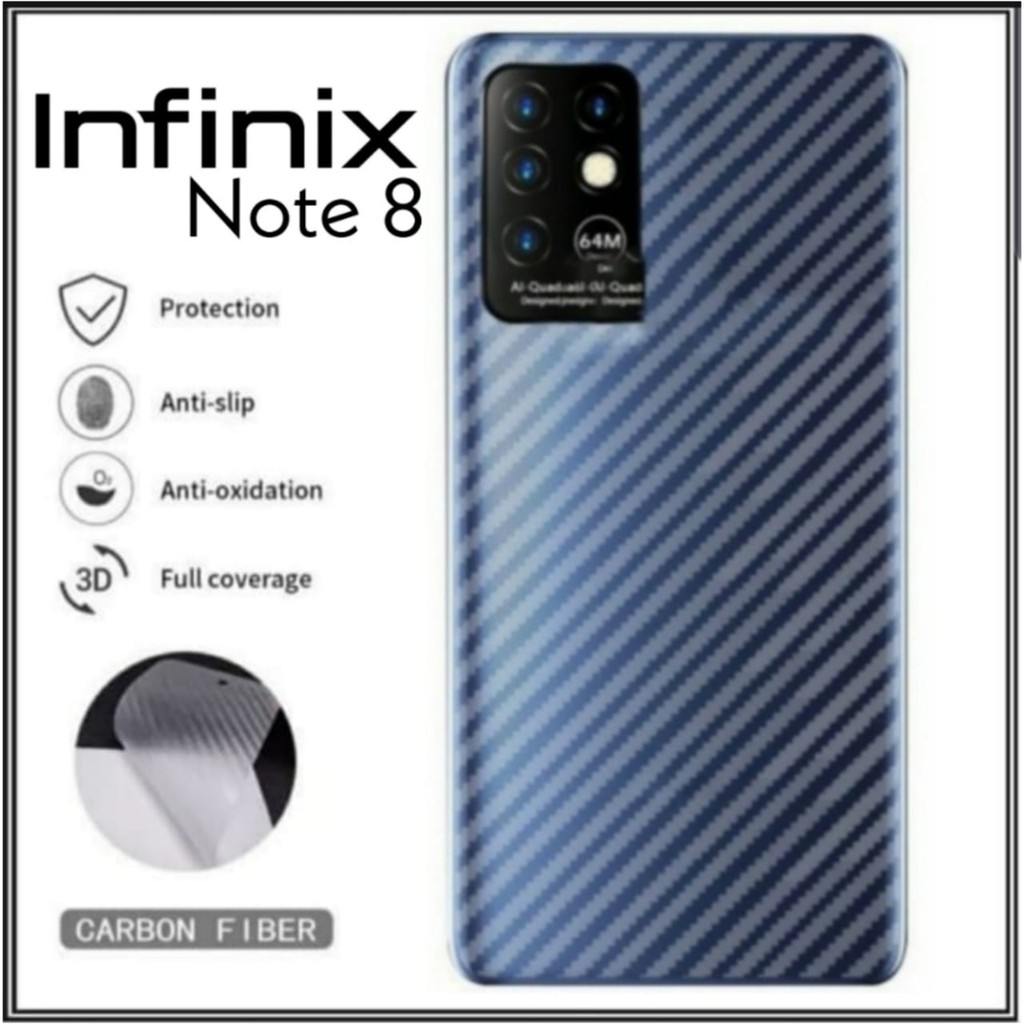 Garskin Infinix Note 8 Skin Carbon Back Skin Screen Protector Handphone