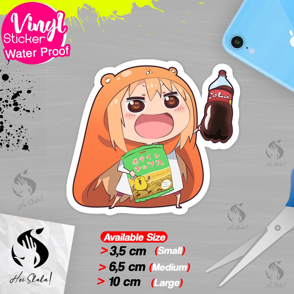 

Stiker Umaru Doma Raise Cola Himouto! Umaru-chan Sticker Anime Jepang Bahan Vinyl Anti Air