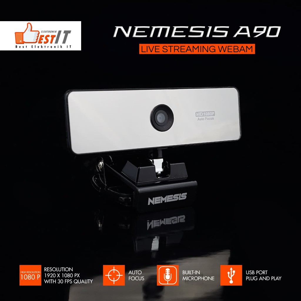 Webcam HD 1080P NYK Nemesis A90 Everest Auto Focus Built-in Microphone