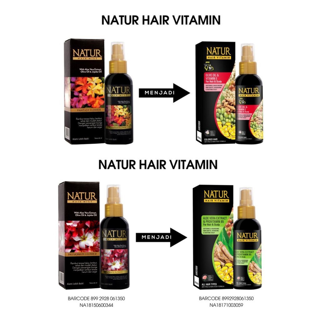 ★ BB ★ NATUR Hair Vitamin / Olive Oil / Aloe Vera / Ginseng / Vitamin Rambut