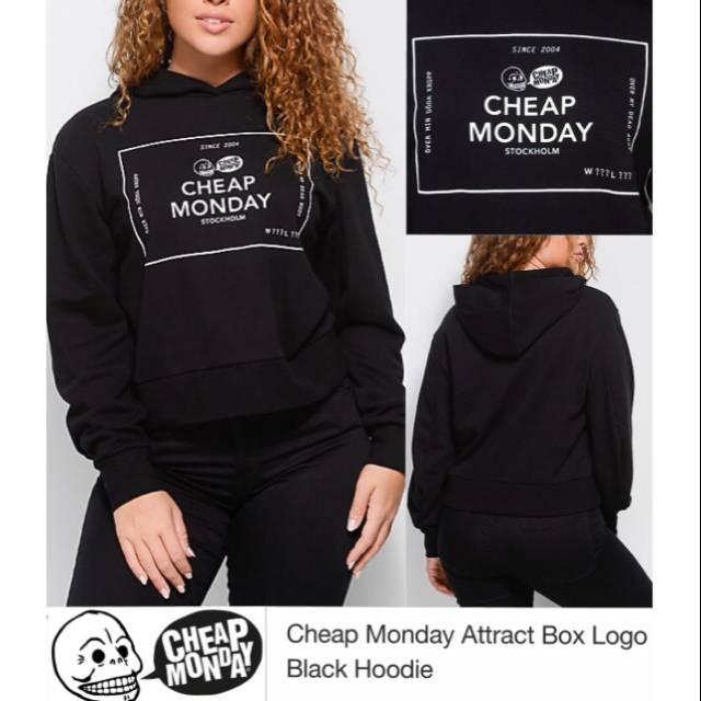 Cheap Monday crop hoodie (Big logo cheap monday) ORIGINAL 100%