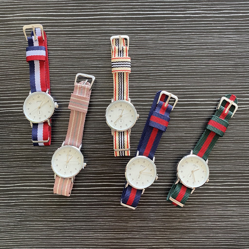 ✅Grosir Jam Senen - Jam Tangan Analog Quartz Wanita Strap Canvas Korean Style Fashion Jam Tangan Kanvas Impor