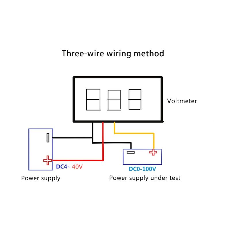 Btsg Pengukur Tegangan 3kabel 0.28 &quot;Untuk Dc0~100V Digital Voltmeter Gauge Tester LED Display Panel Mount Mobil Motor