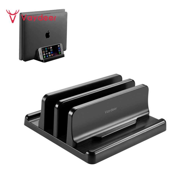 Stand Bracket Laptop Vertical Adjustable Holder 2 Slot Multifungsi