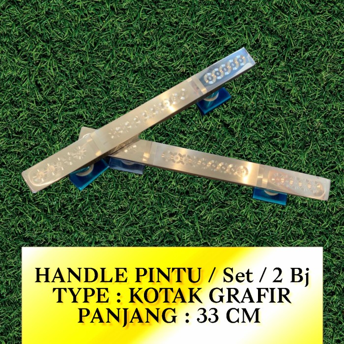 Handle Pintu Rumah Set Kotak Grafir 33 Cm / Tarikan Pintu Kupu Tarung