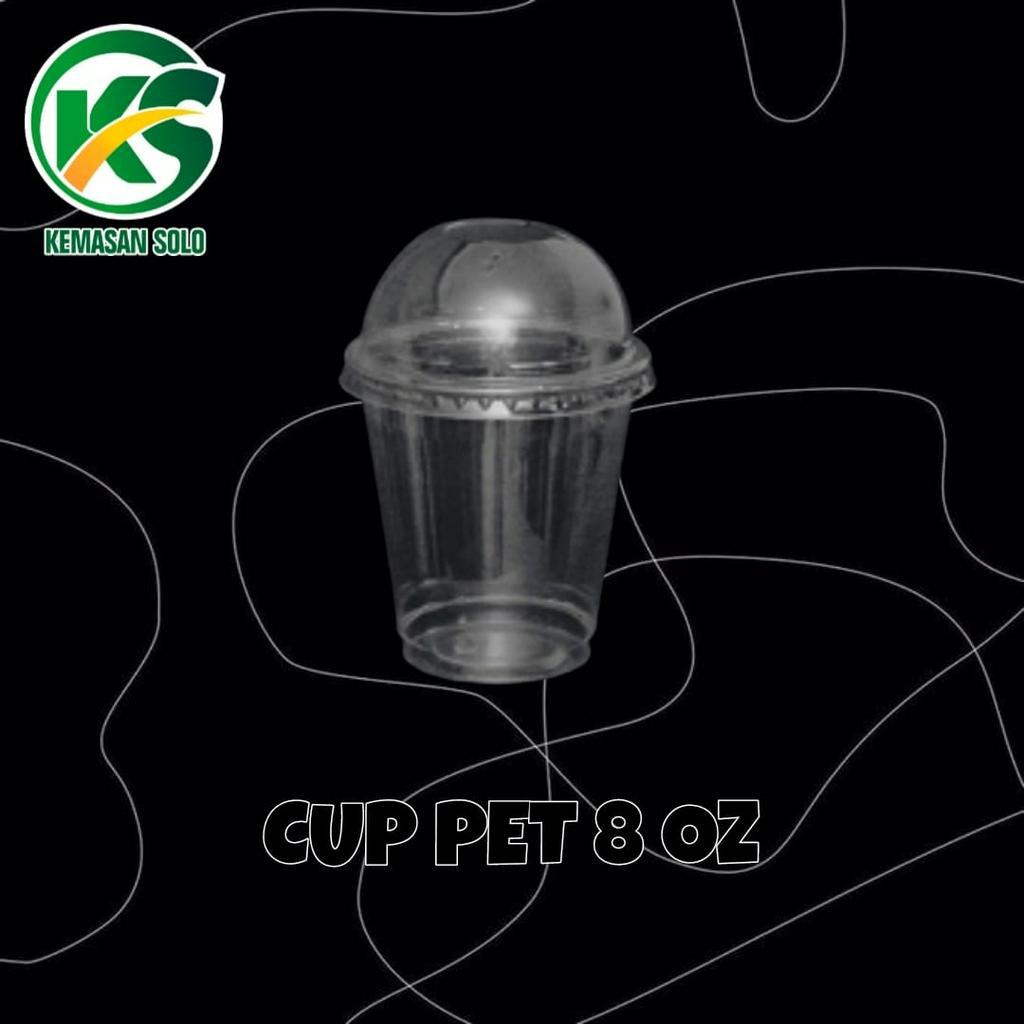 Cup Ice Cream Es Krim Sundae PET 8 oz + Tutup Cembung merk Starindo
