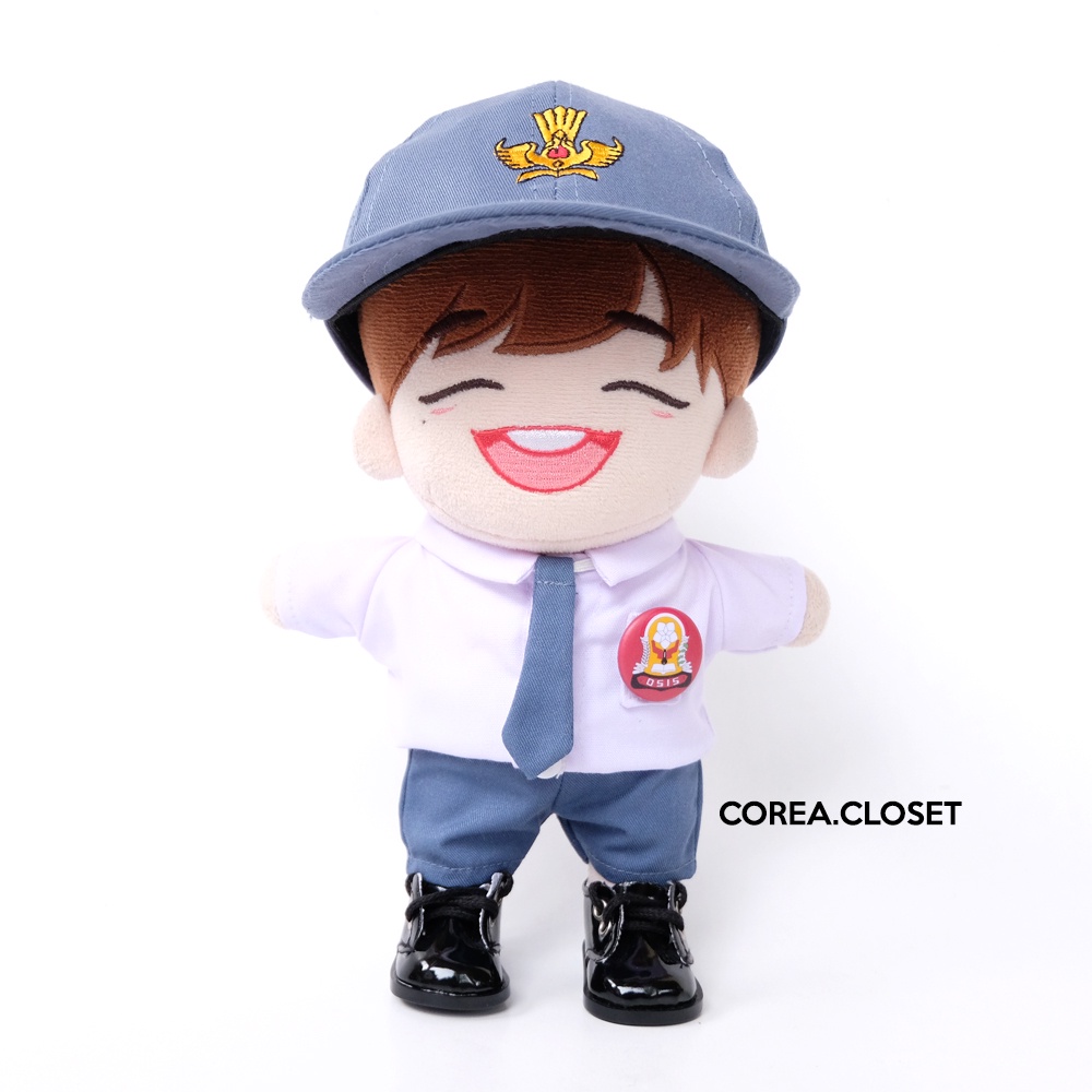 READY STOCK 20cm skzoo 15CM 10cm Labubu macaron Kpop Doll Clothes  1 set Seragam SMA (white shirt, G